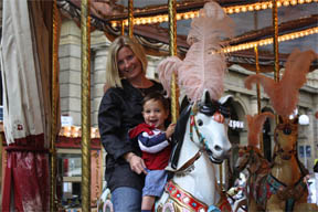 Sara and Devan on carousel